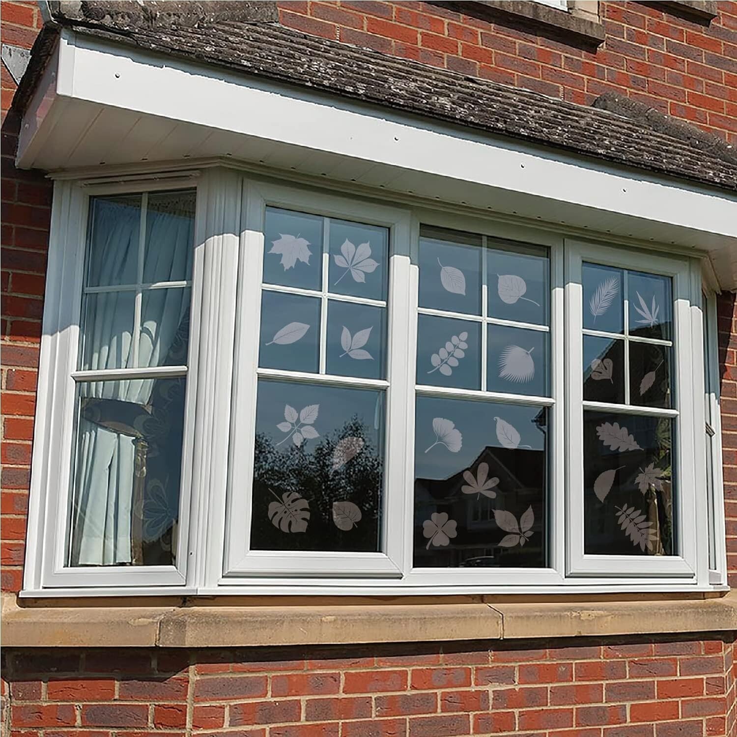 Window Decals for Bird Strike 52 Pieces Large Leaf Shape Anti-Collision Stickers