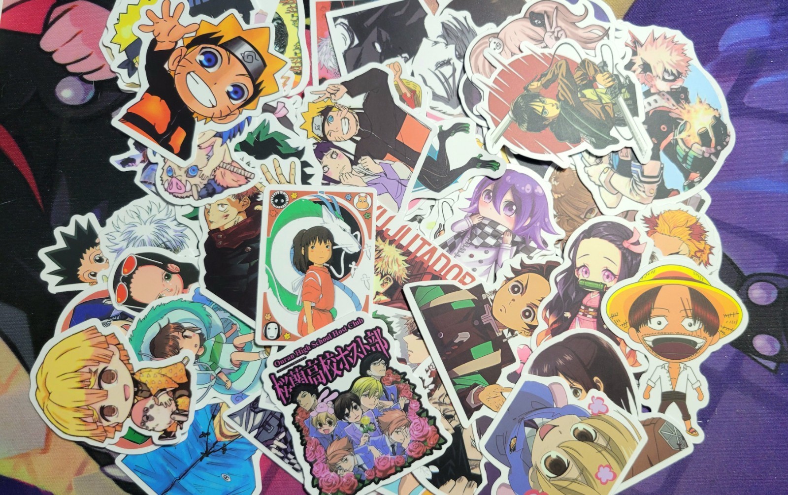 50 pcs Anime Stickers – Demon Slayer, Spirit Away, Naruto and more