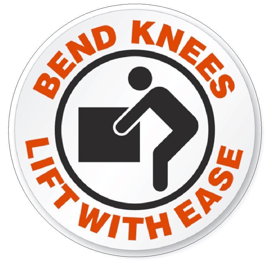 Bend Knees Lift With Ease Hard Hat Sticker Decal