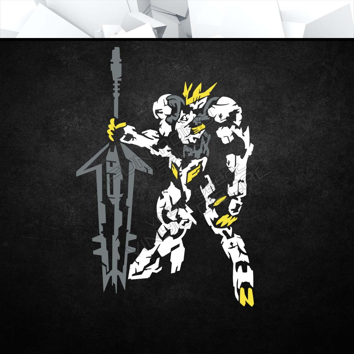Gundam Barbatos Lupus Rex Vinyl Decal Sticker (Anime Mecha Car Laptop PC Tower)