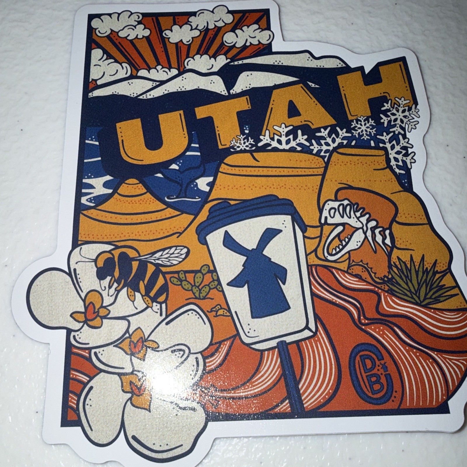 Utah State Travel Decorative Vinyl Wall Sticker Self-Adhesive, Multicolor