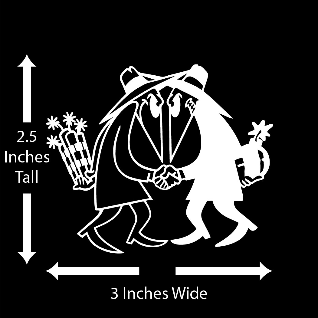 Spook Decal Spy vs Spy Made in USA Multiple Color Options 2.5 in (H) x 3 in (W)