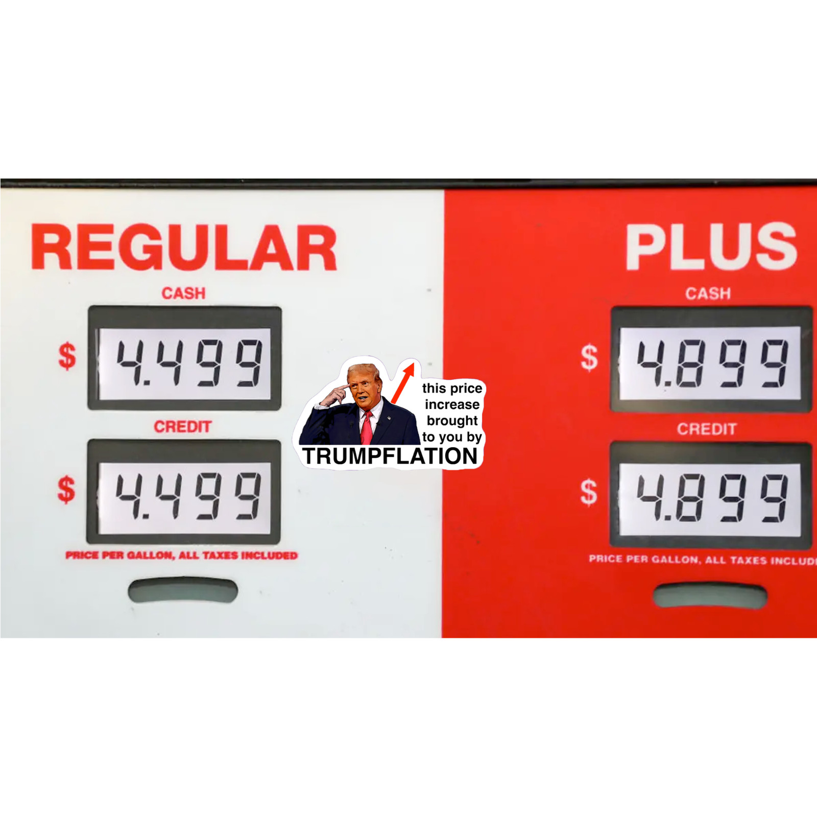 Trumpflation Anti-Trump Stickers Inflation Gas Pump Grocery Price I Did That