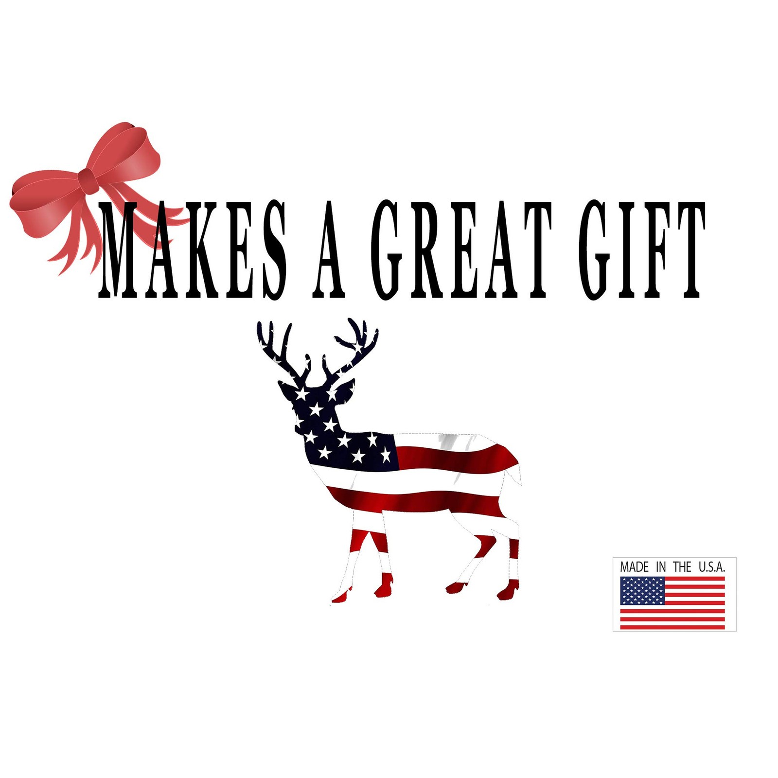 Rogue River Tactical Deer Hunter Buck Decal Silhouette American Flag USA Large 5