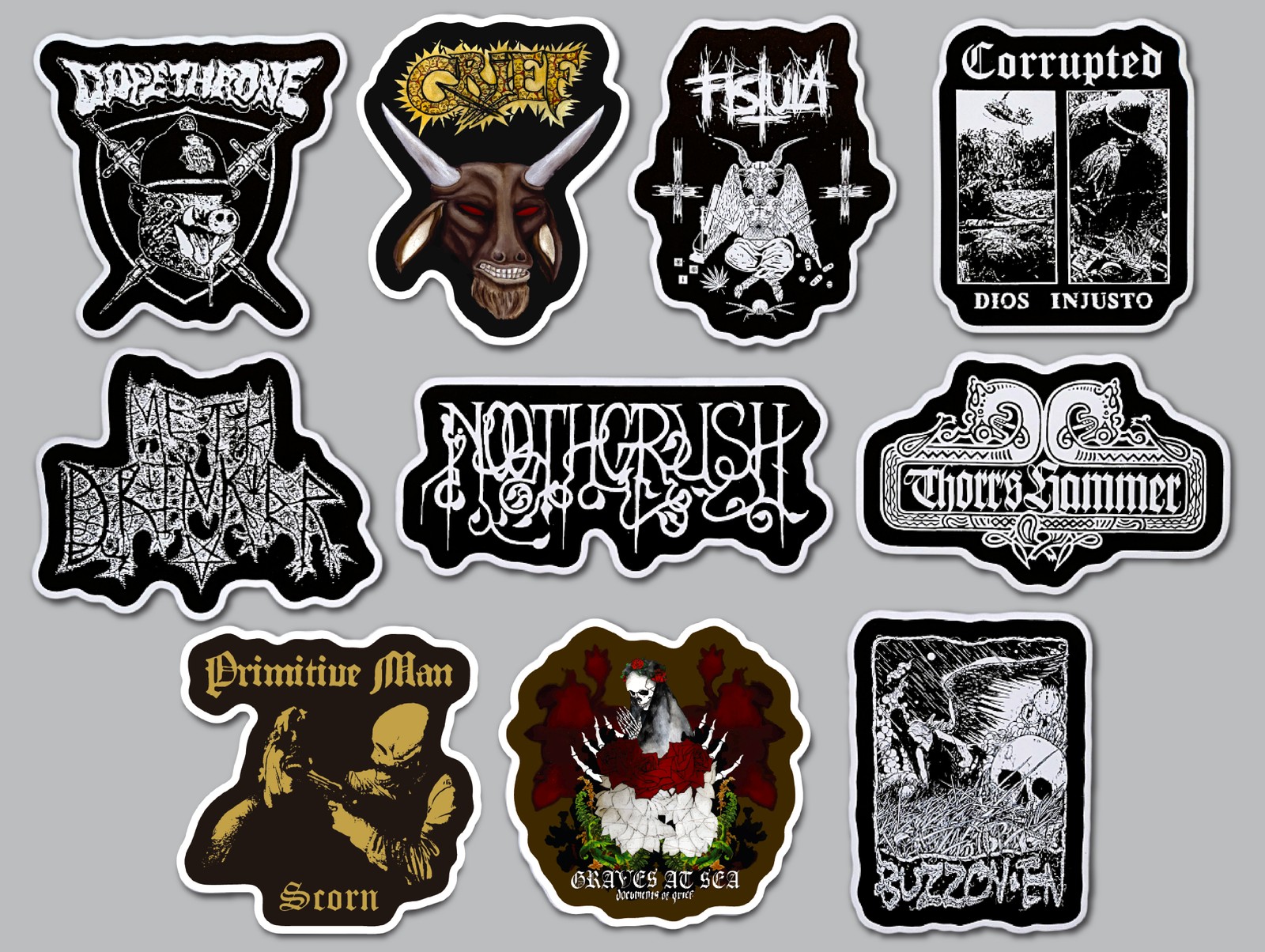 Stoner Metal Vinyl Sticker Lot (10 Pack) SET 4 grief primitive man doom sludge