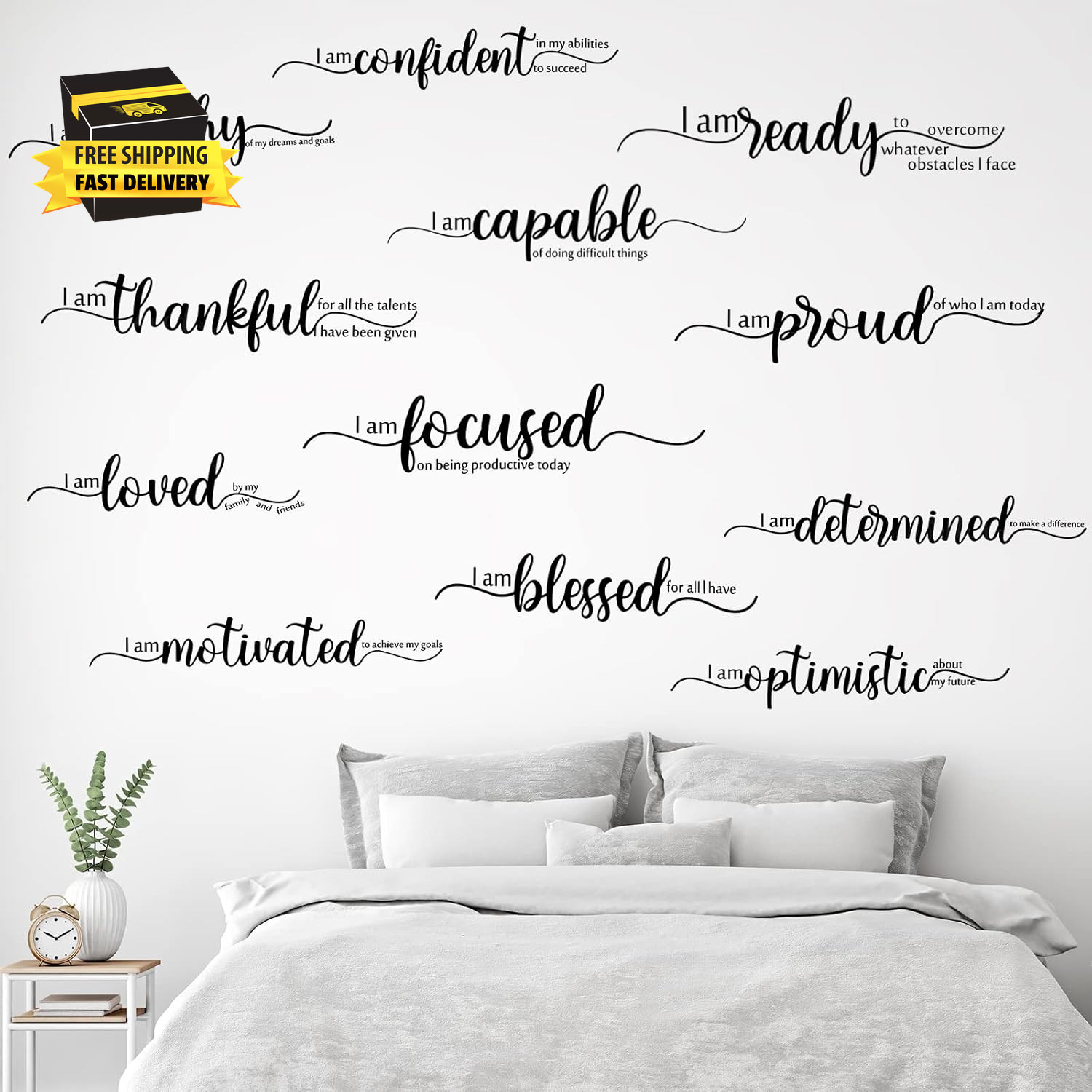 2 Sheets Inspirational Wall Decals Motivational Wall Stickers Black Art Decor Po