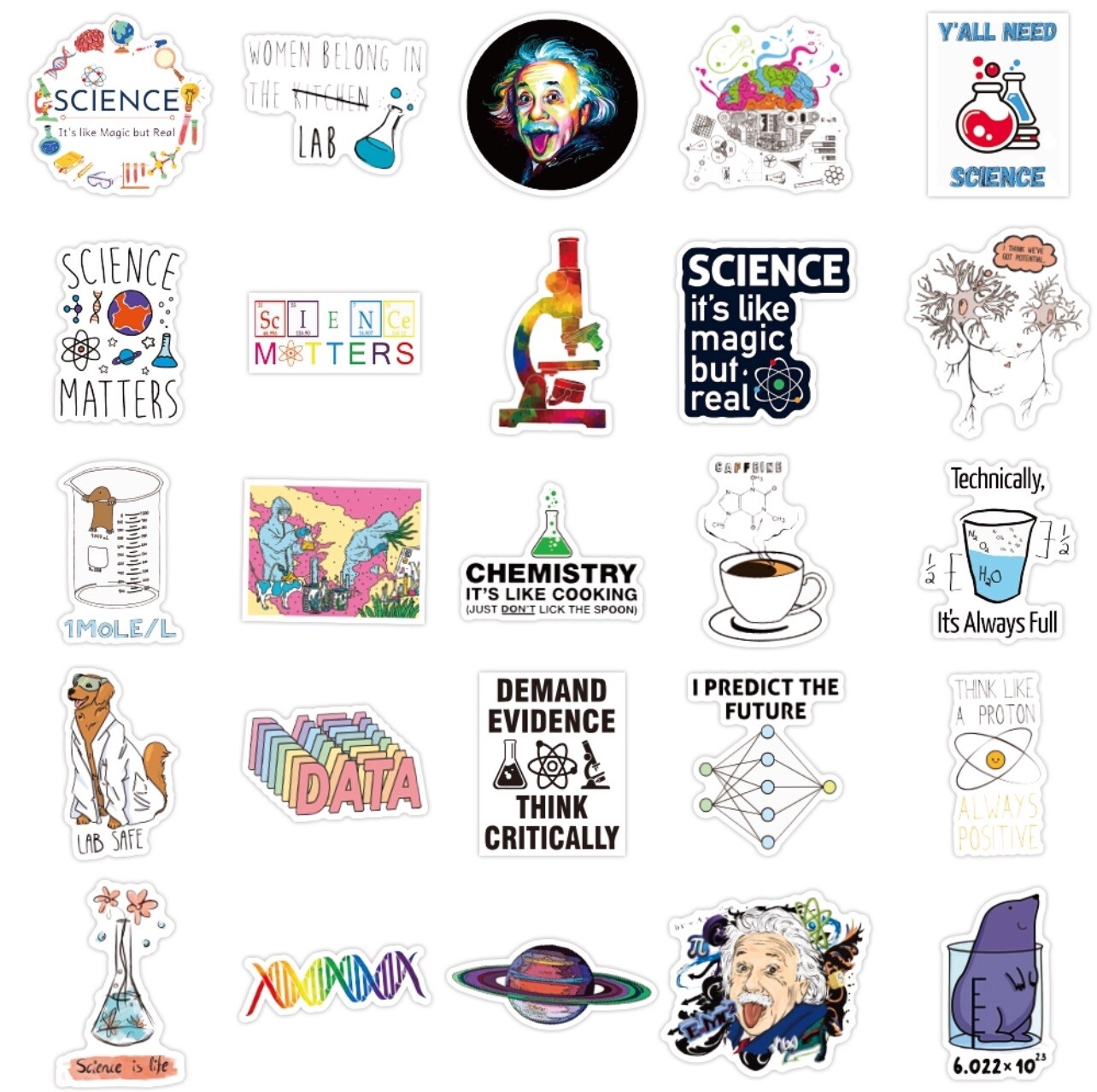 10 Random Science Education Themed Stickers Decals Laptop Yeti Car Free Shipping