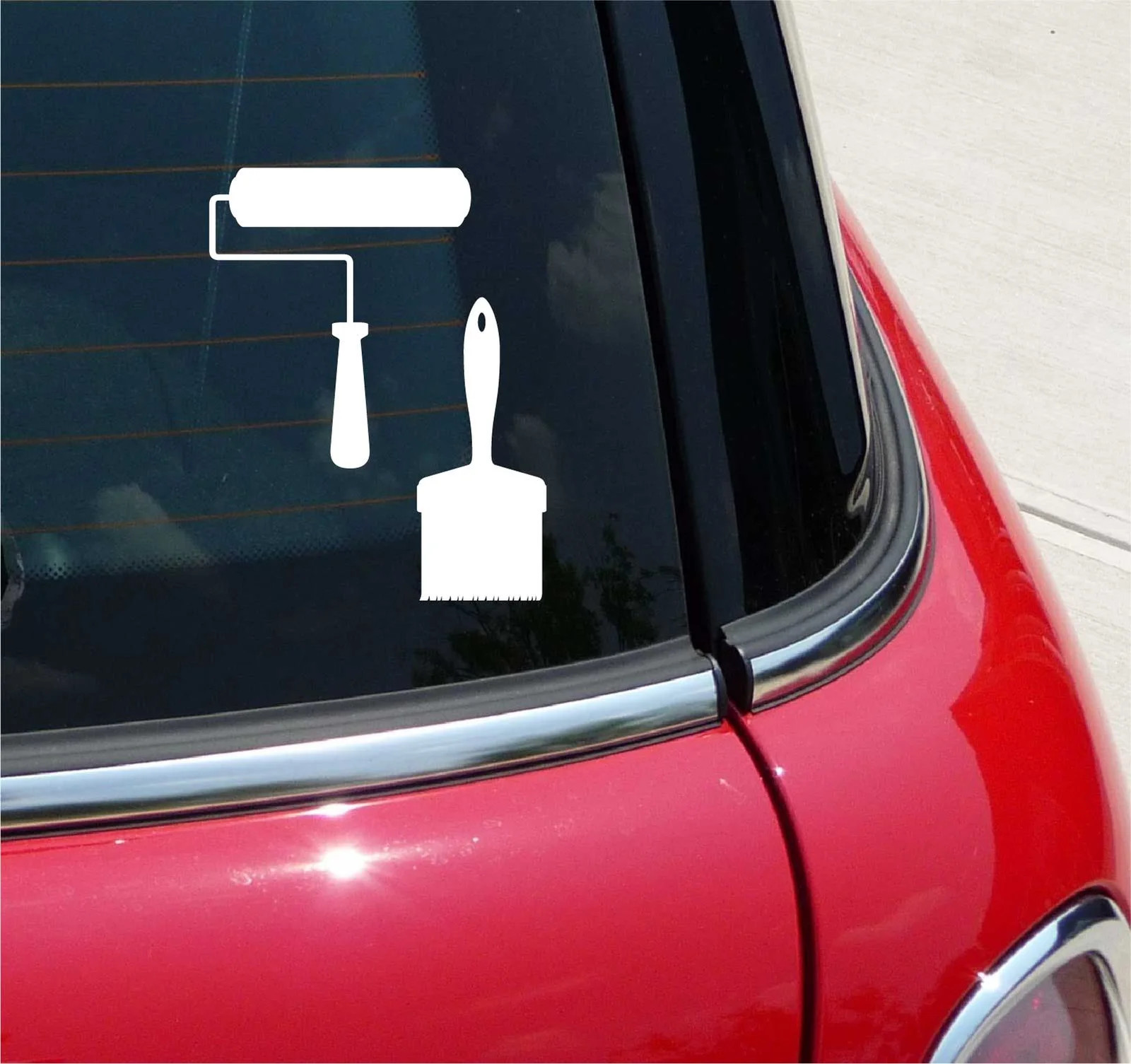 PAINT ROLLER BRUSH PAINT PAINTING PAINTER GRAPHIC DECAL STICKER CAR DECOR