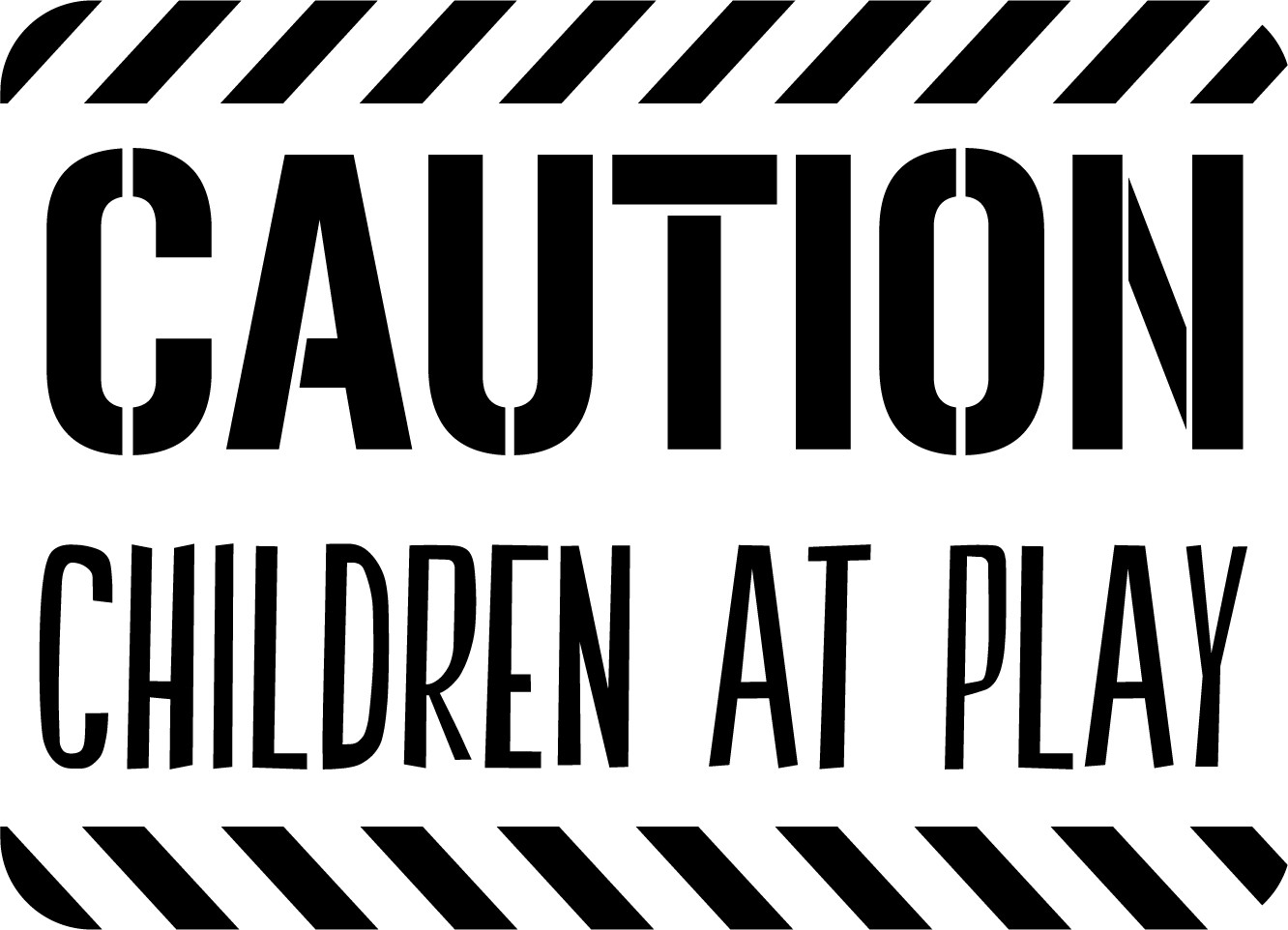 Vinyl Home Playroom Caution Children At Play Signage Design Wall Decal Quotes