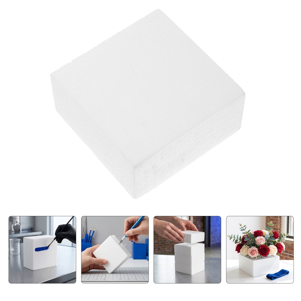 16 Pcs Foam Square Bricks for Crafting Polystyrene Boards Crafts Blocks Display