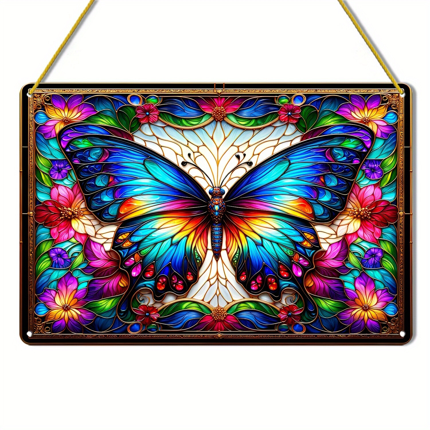 Butterfly Element Rectangular Acrylic Hanging Decoration for Wall Windows