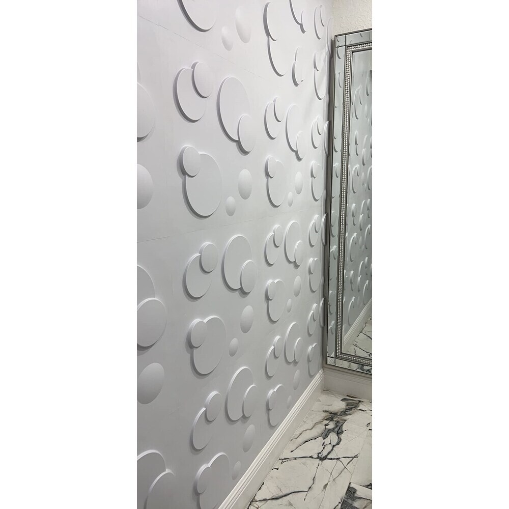 Art3D 3D Wall Panels White Bubble Decorative Modern Tiles (32 Square Feet)