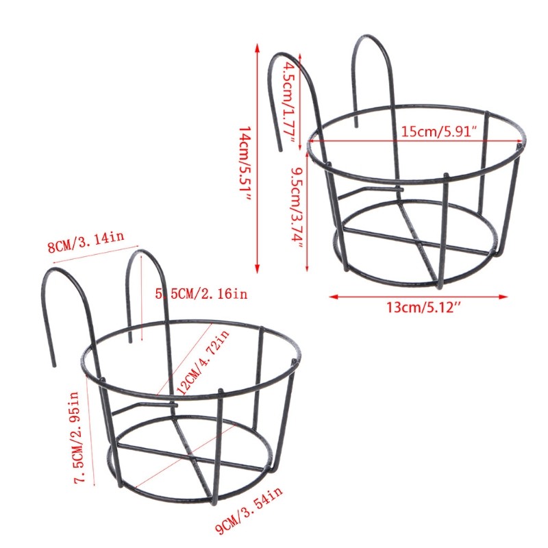 Hanging Plant Iron Racks Metal Fence Planter Indoor Outdoor Garden Yard Decor