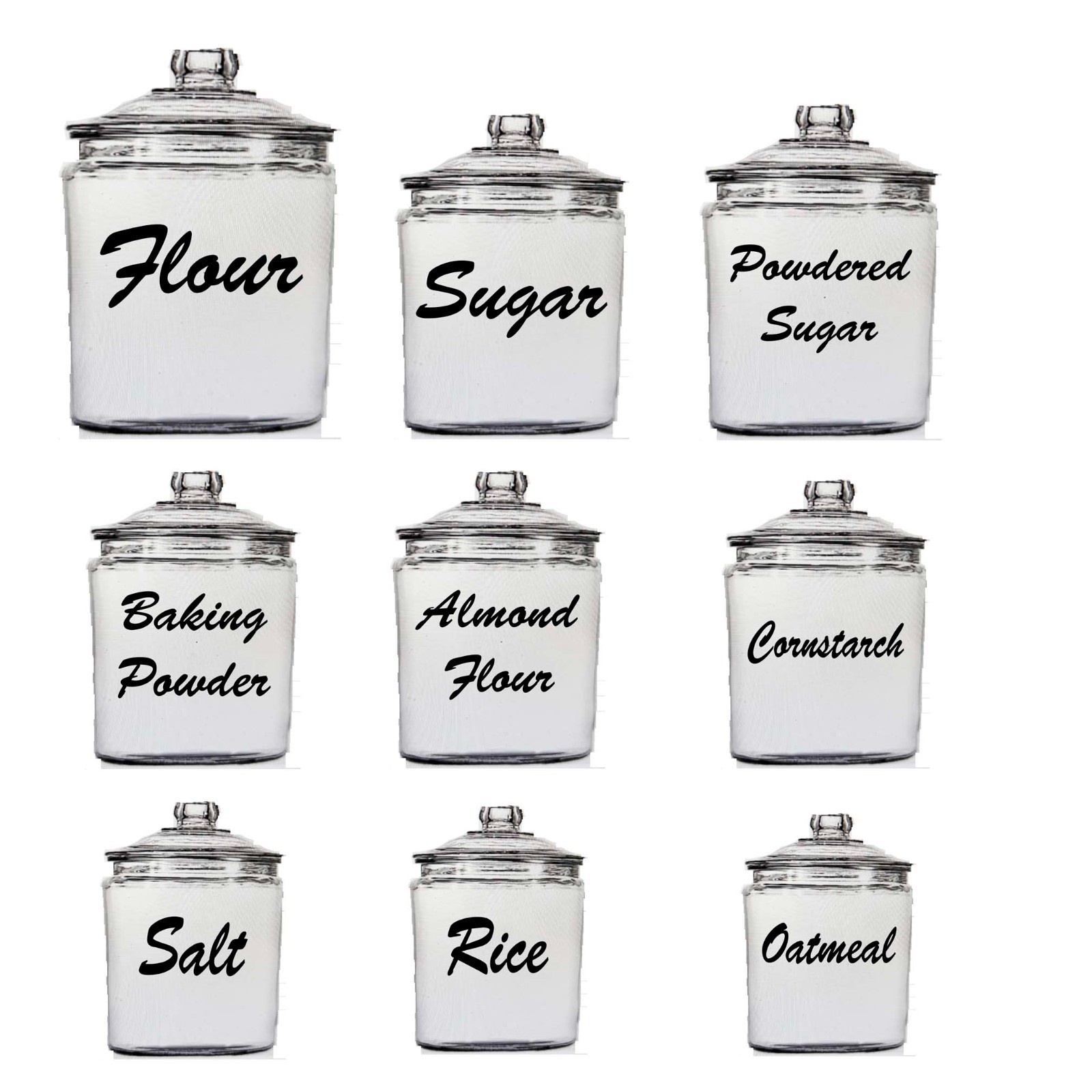 Oatmeal label canister jars storage custom Pantry kitchen organization vinyl
