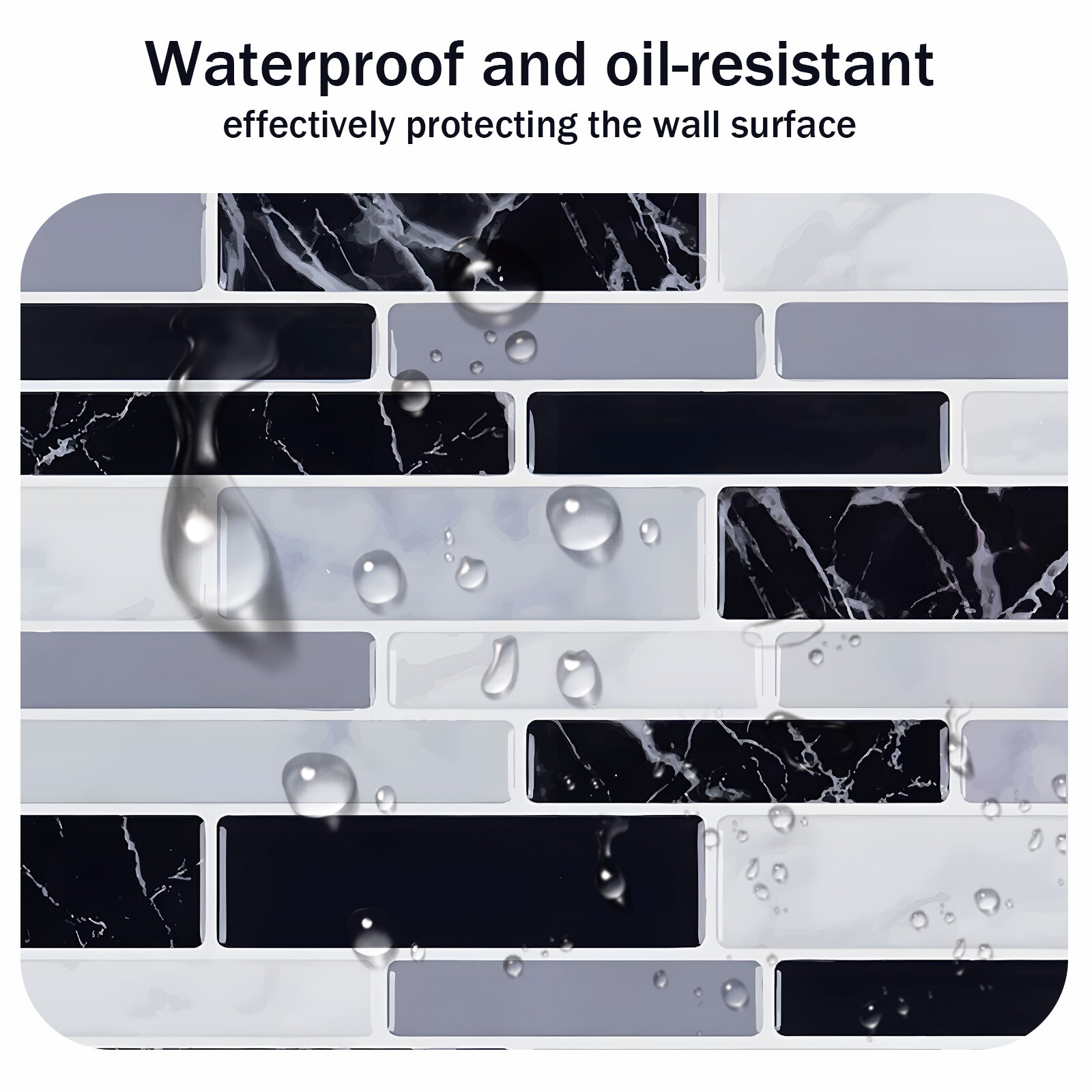 10pcs Wall Panels Self Adhensive Wall Tiles Waterproof Removable for Living Room