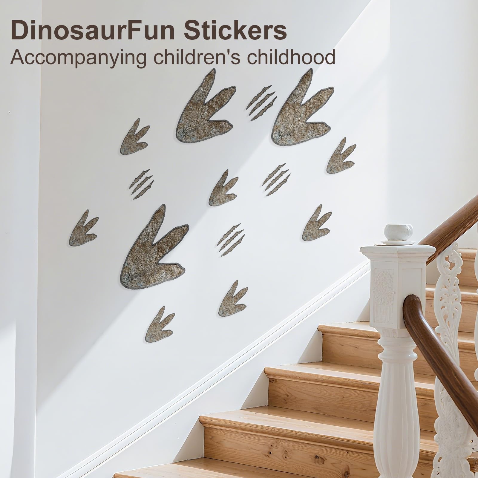 90 Pieces Dinosaur Decor Dinosaur Footprints Floor Decals Peel and Stick Track