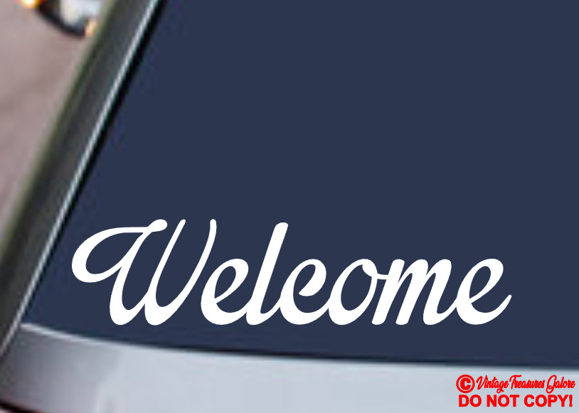 WELCOME Vinyl Decal Sticker Home Business Door Wall Window Entrance Lettering