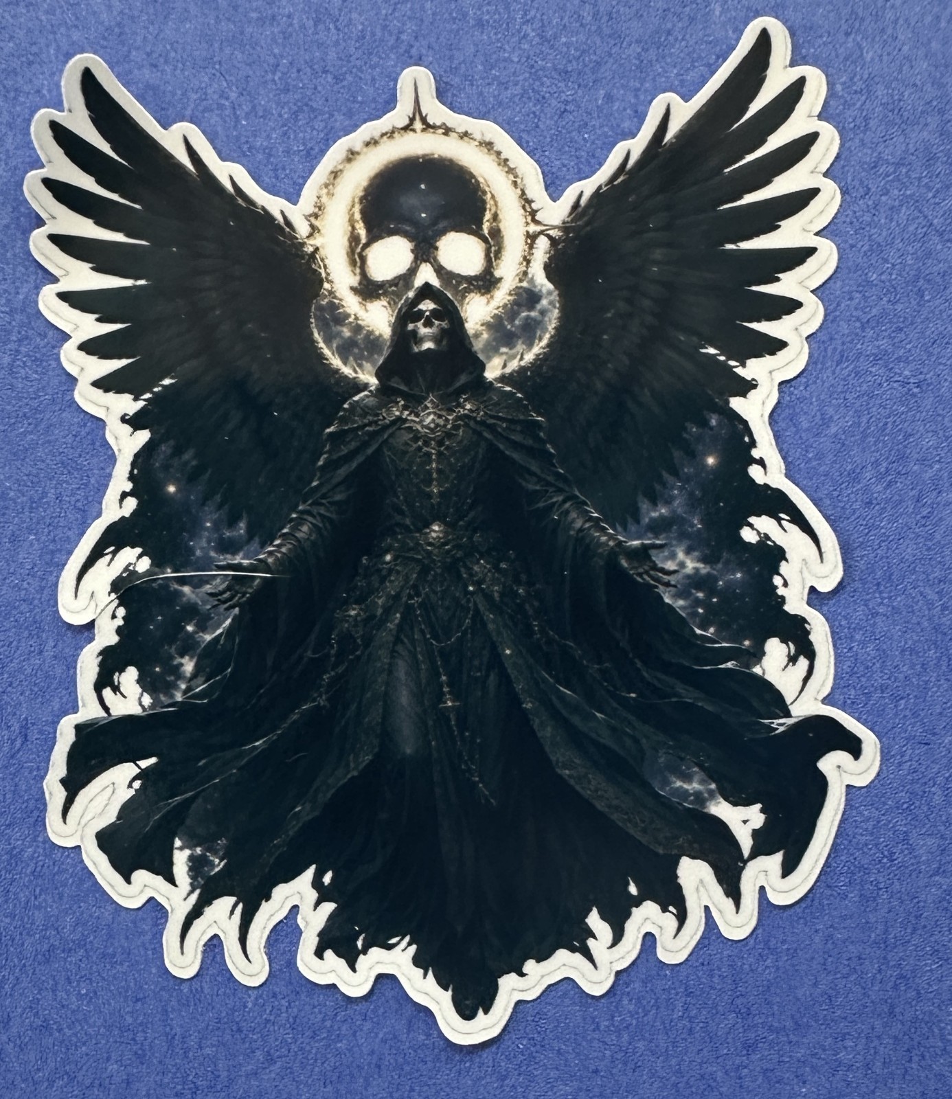 3 inch Dark Angel Grim Reaper Sticker Gothic Skull Winged Fantasy Vinyl Decal