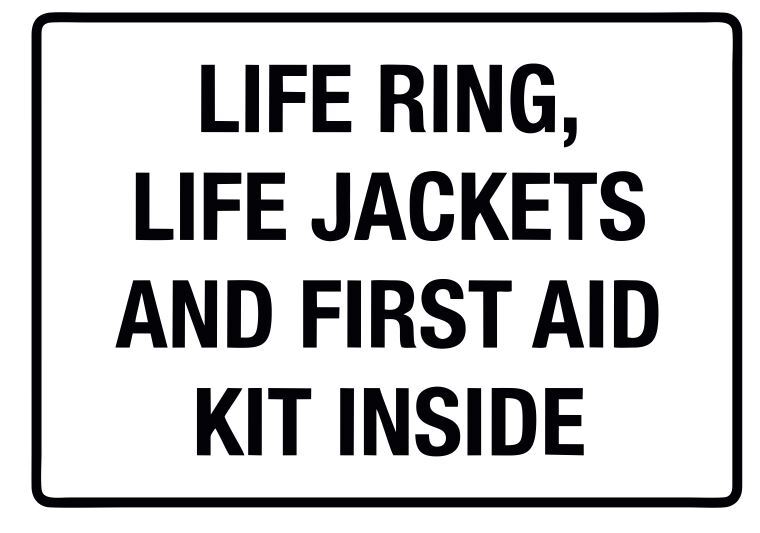 Life Ring Life Jackets & First Aid Kit Safety Sign Sticker Decal Label D7384