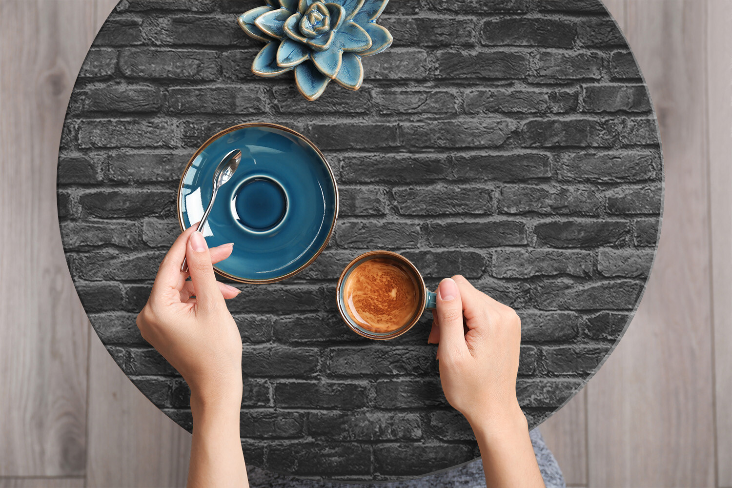 Worktop Covering Stickers Self Adhesive Vinyl Wrap Dark brick texture 100×50