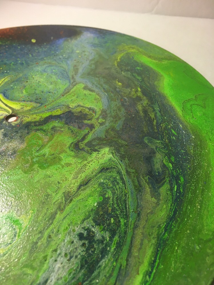 12” Vinyl Music Record Wall Art – Fluid Acrylic Flowing Poured Paint 001