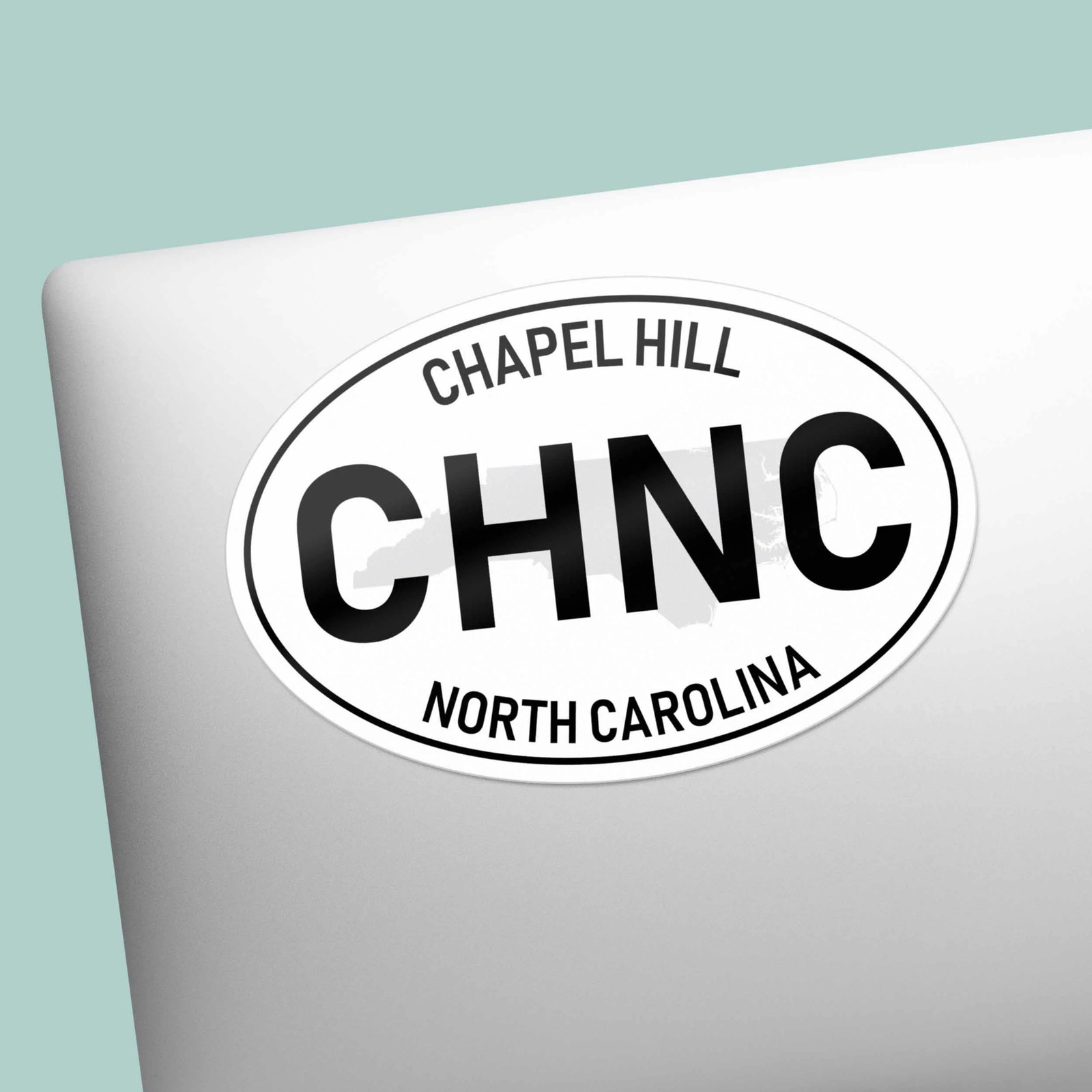 Chapel Hill North Carolina White Oval NC Bumper Sticker