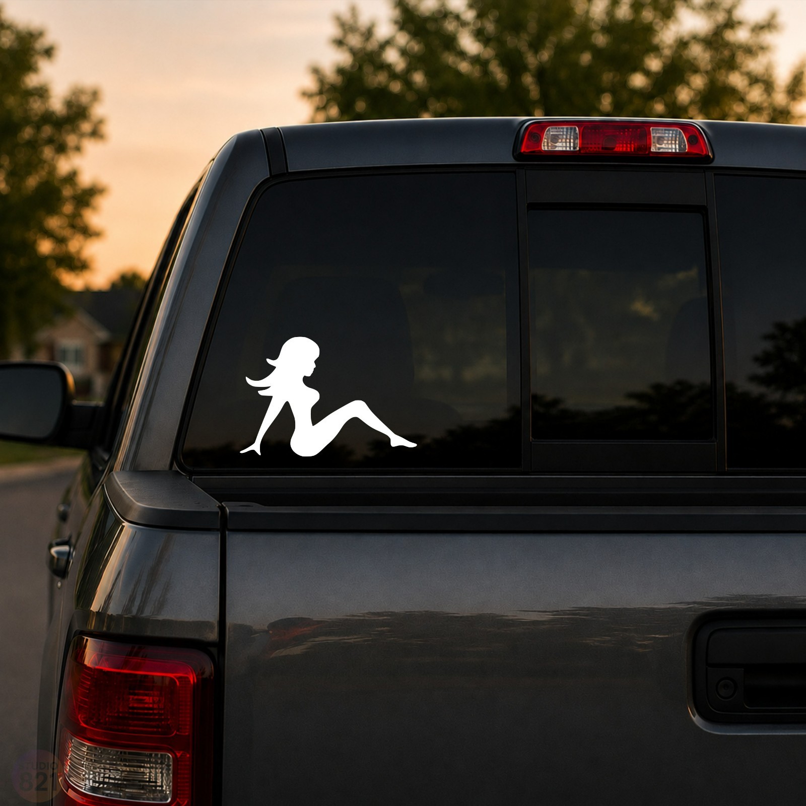 Trucker Mud Flap Girl 2X STICKER DECAL Truck Lady SILHOUETTE Classic Vintage
