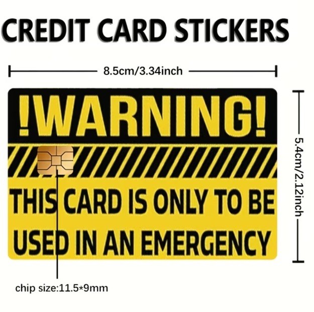 Emergency Use Only Credit Card Debit Card Skin Funny Decal Wrap Sticker Decal