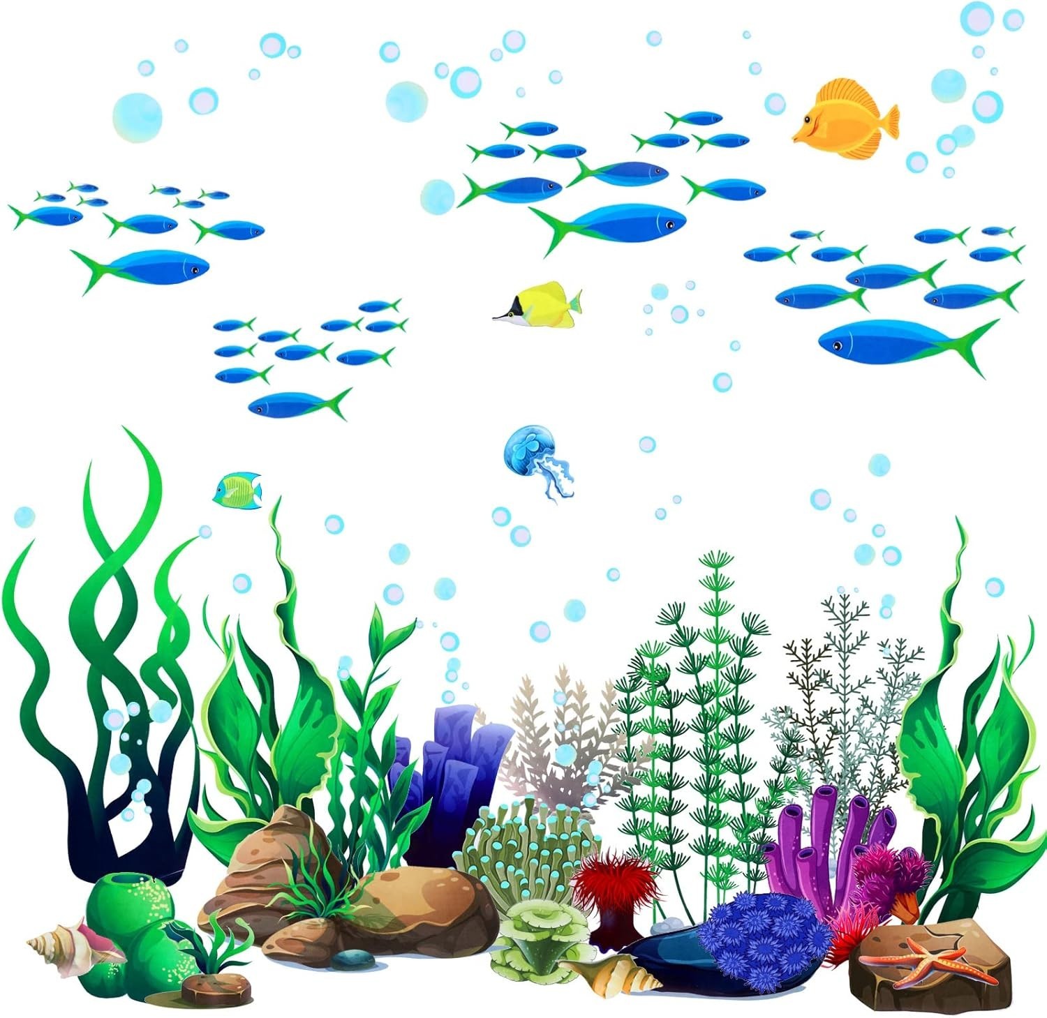Underwater Sea Creatures Wall Decals 4 Sheets Included