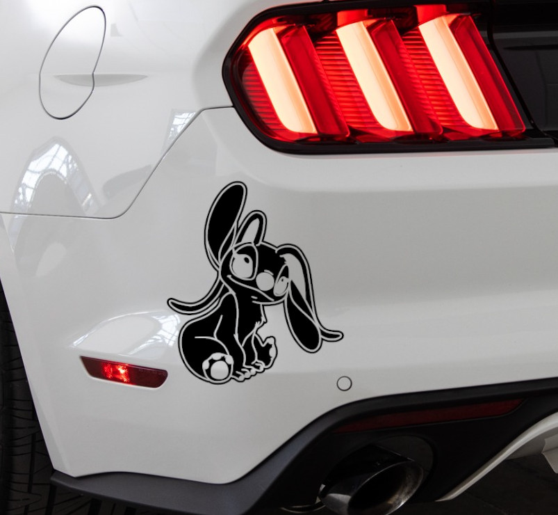Angel Lilo and Stitch Indoor/Outdoor Vinyl Decal Matte Black/White