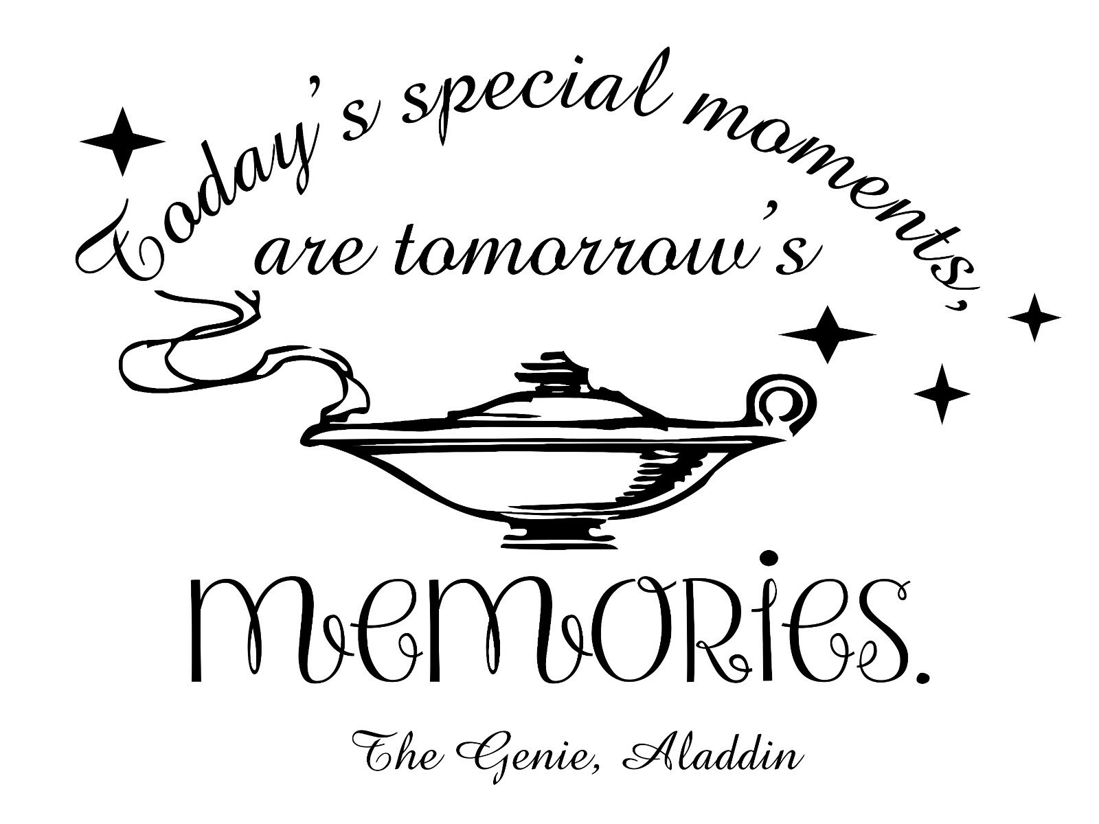 Disney Aladdin Movie Wall Art Genie Quotes Decal Design Vinyl Home Decoration