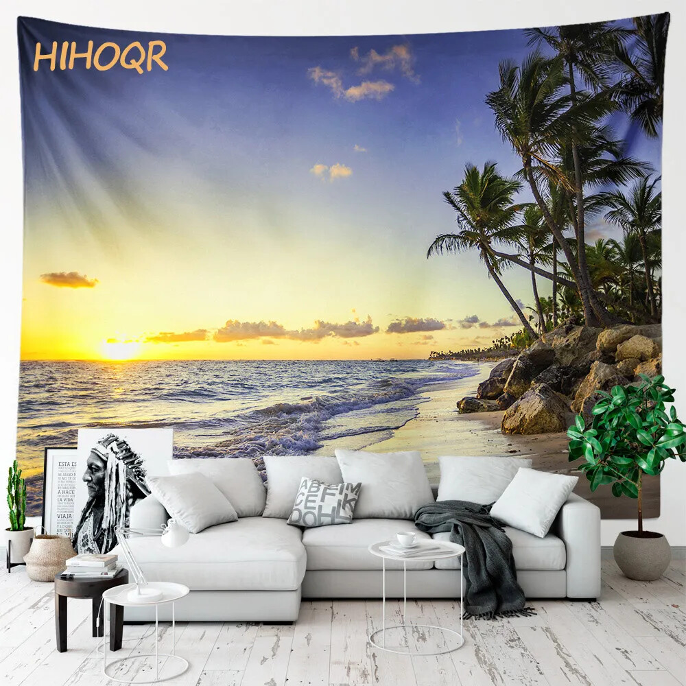 Palm Tree Large Cloth Wall Tapestry Aesthetic Room Decor Hippie Boho Landscape
