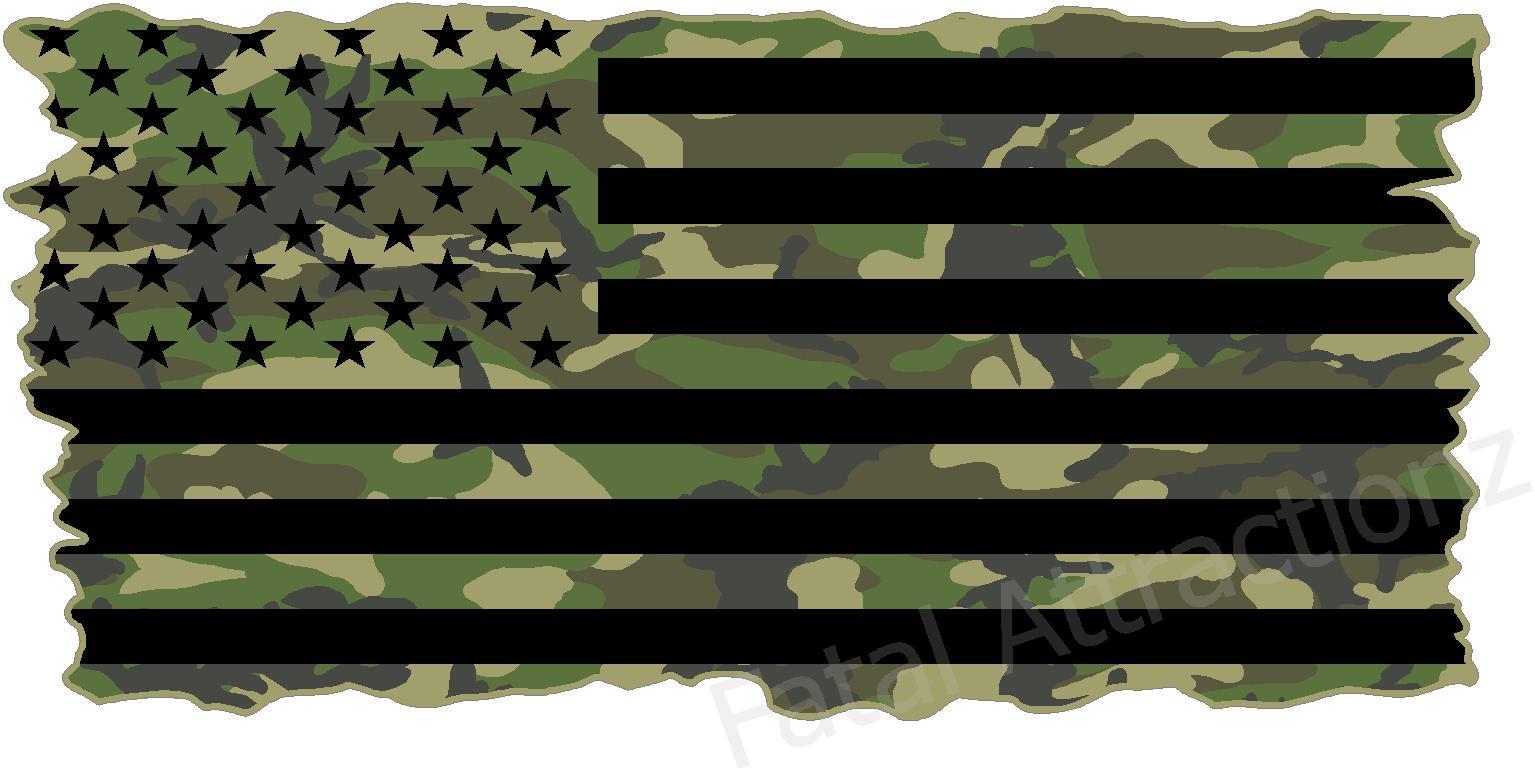 Camo American Flag Vinyl Decal sticker army military