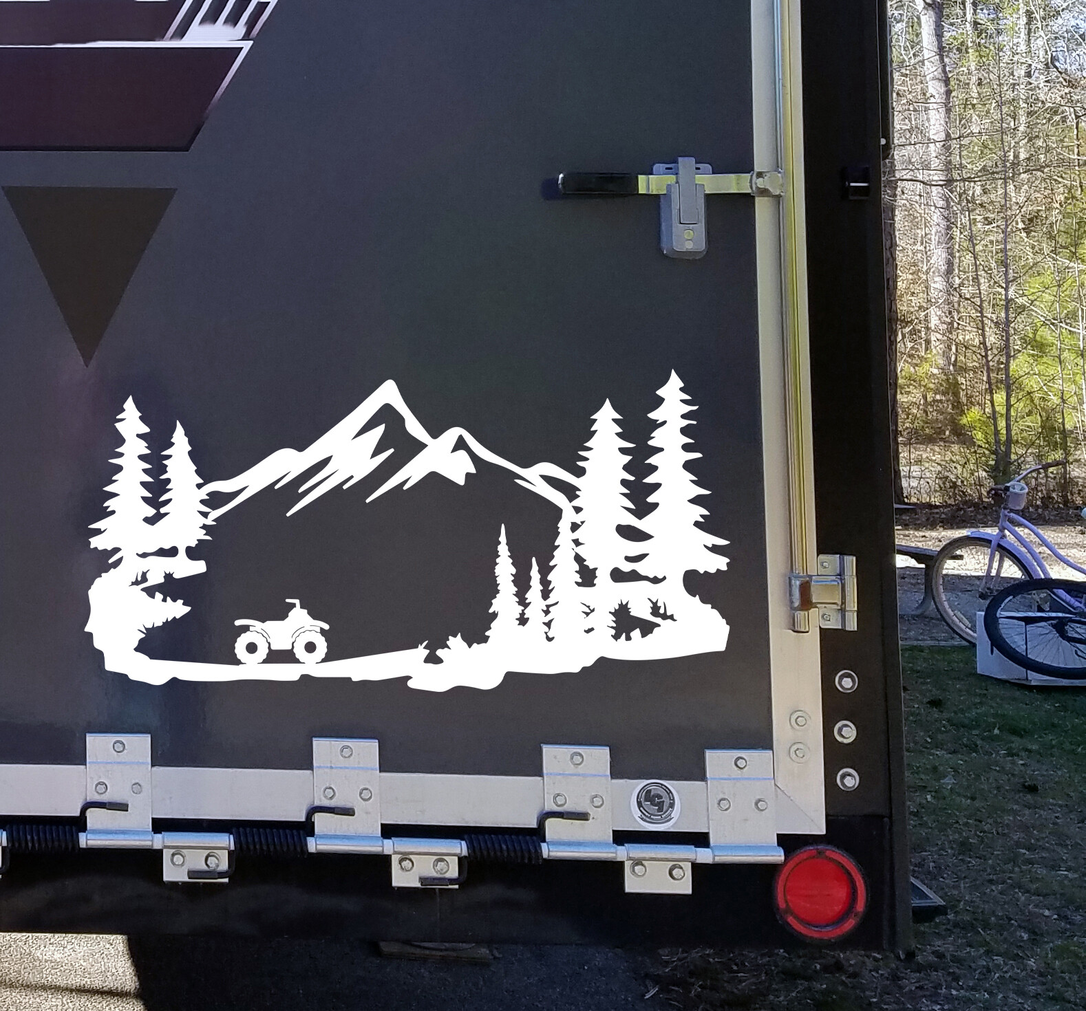 ATV Mountains Scene Vinyl Decal V2 | Quad RV Toy Hauler 4-wheeler | Sticker