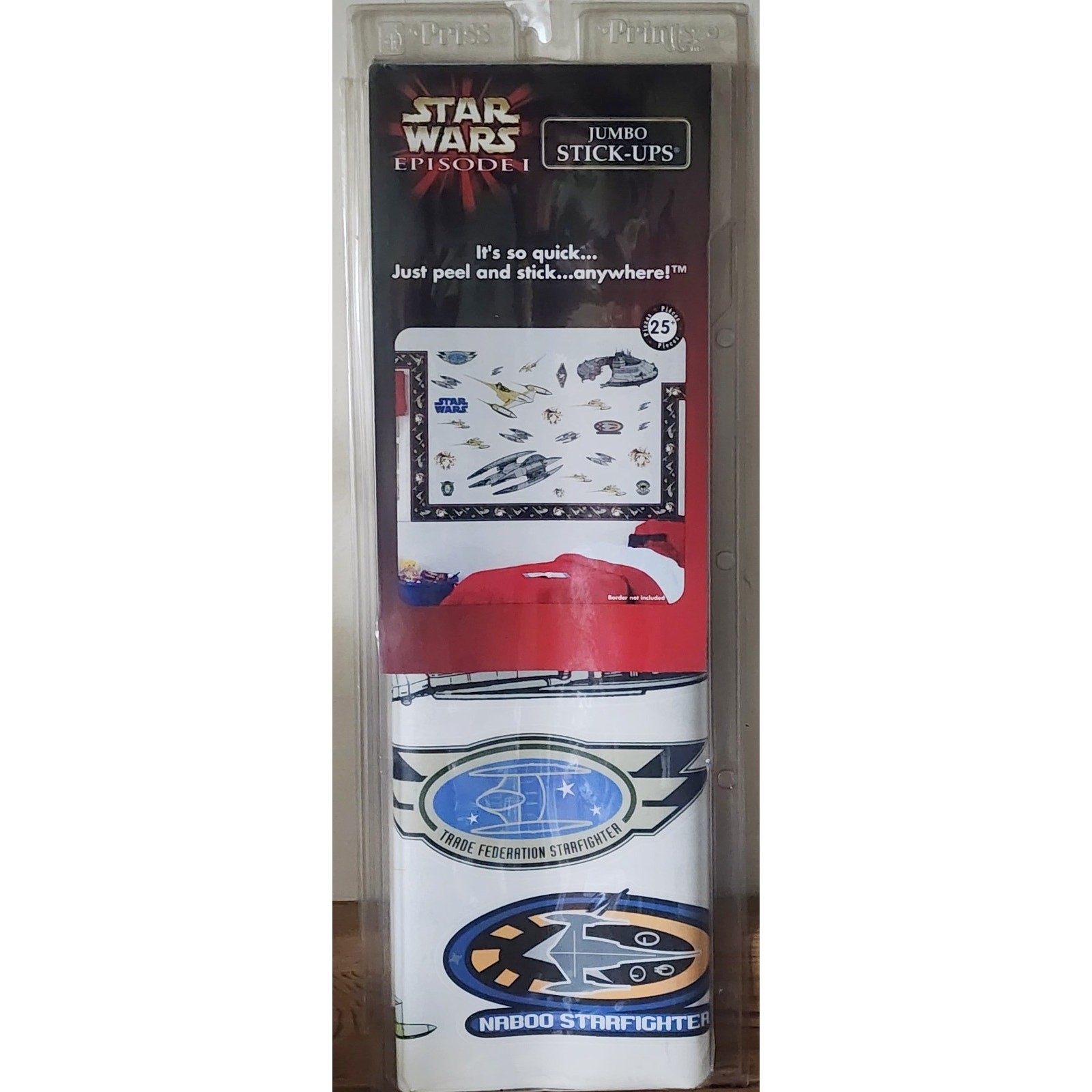 2 Star Wars Episode 1 TPM Jumbo Stick-Ups Set Of 25 Total 50 Wall Stickers 1999