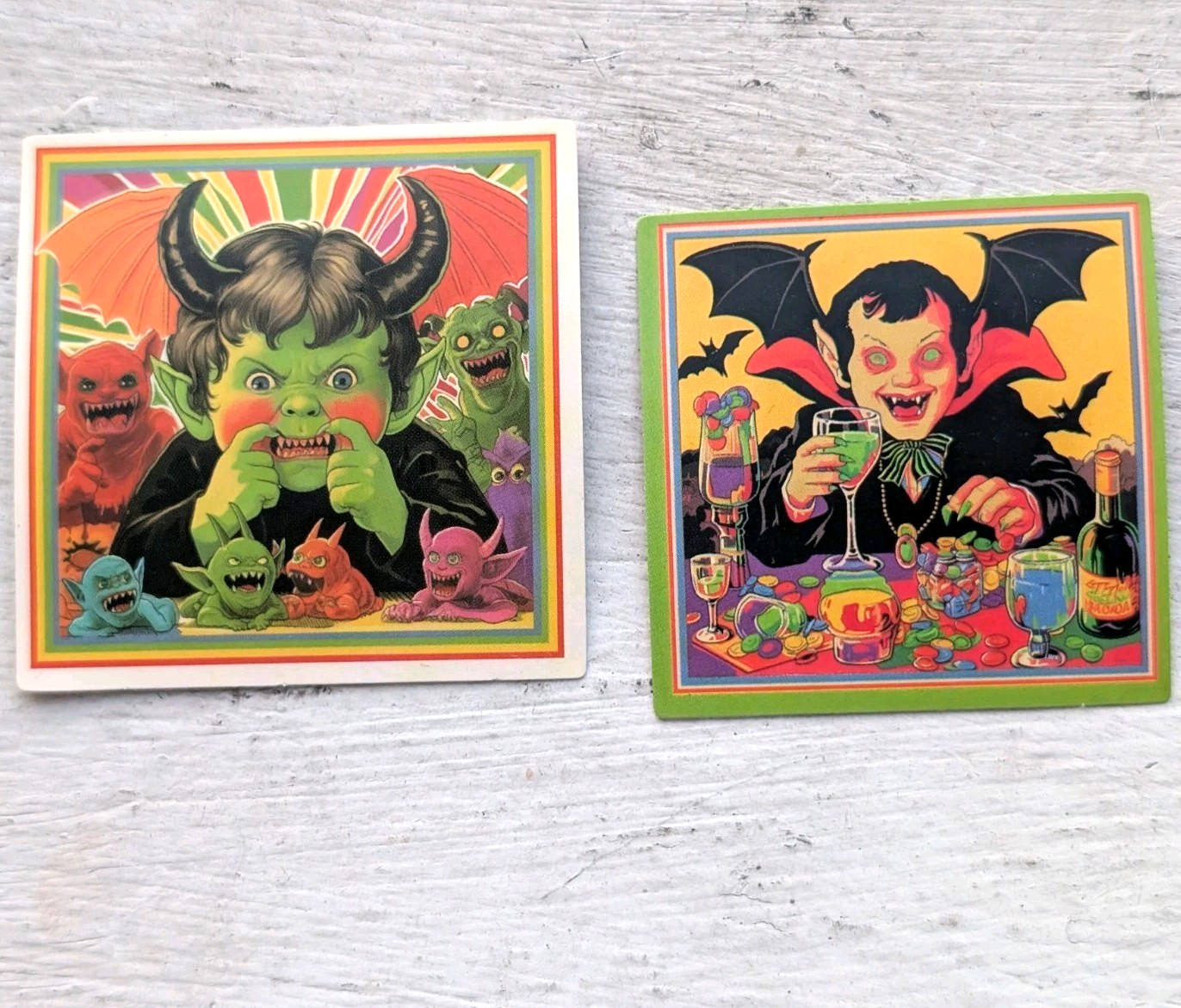 Haunted Active Spirit Creepy Vampire Monster Dracula Sticker Lot Of 2 Pcs
