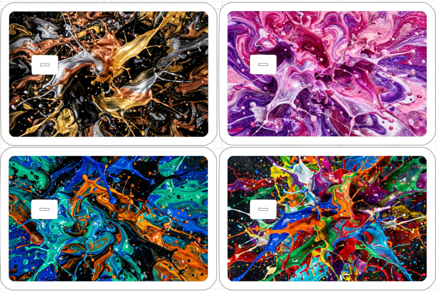 Paint Splash Credit Debit ATM Card Skin Sticker Gold Silver Black White Copper