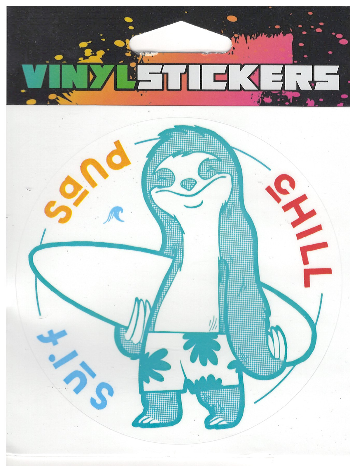 Beach Sloth High Quality Vinyl Sticker UV/Weather Resist