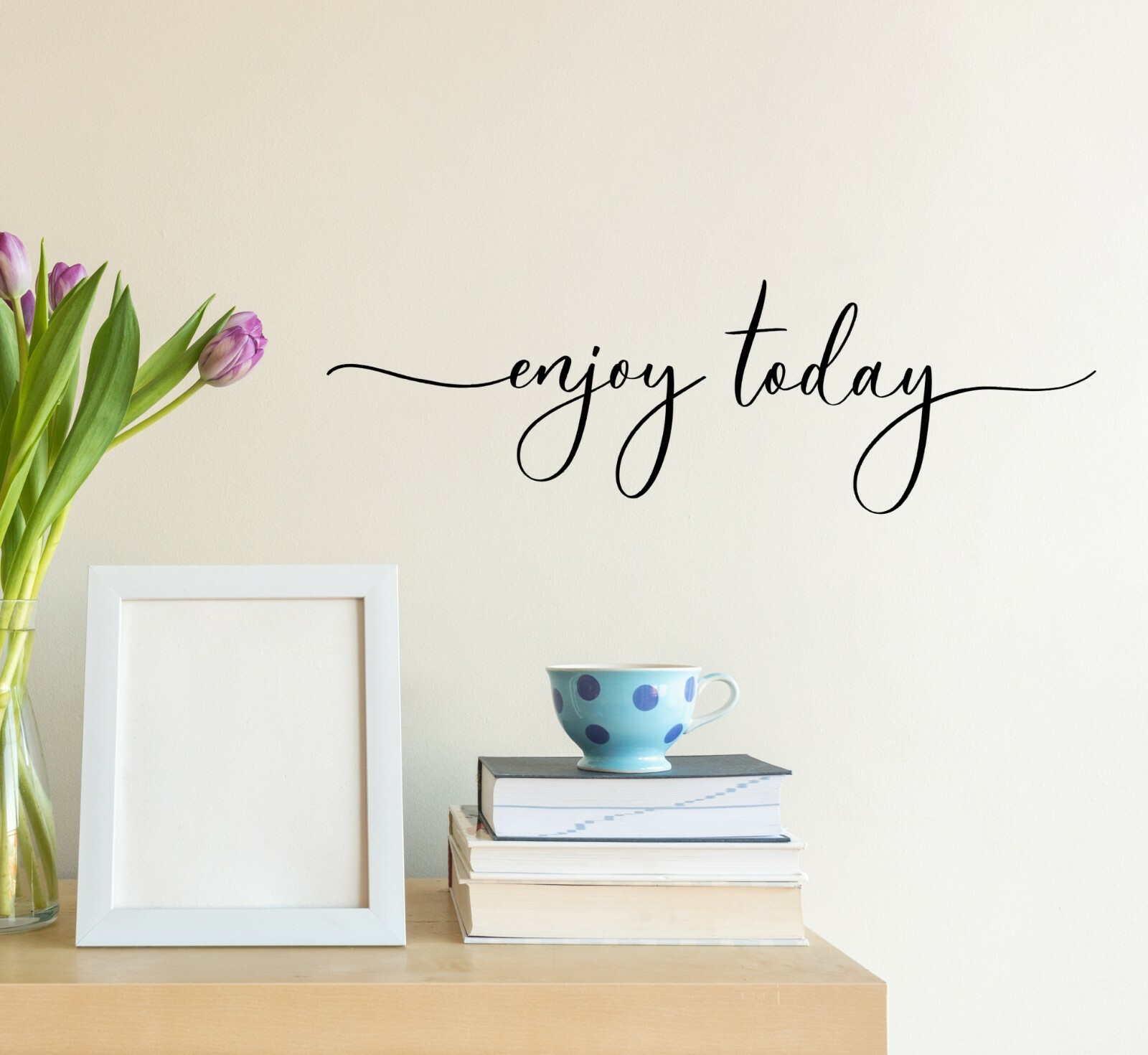 Wall Decal Enjoy Today Motivational Quote Vinyl Decor Black gz561 22.5 in x 7 in