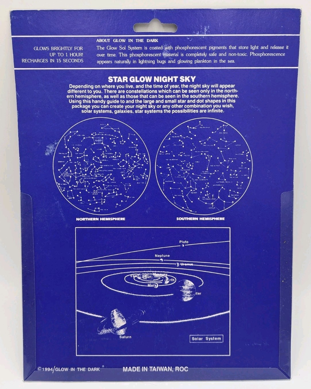 Stars Spacelights Glow In The Dark set! "Star Glow Night Sky", 1994 Vintage NIP!