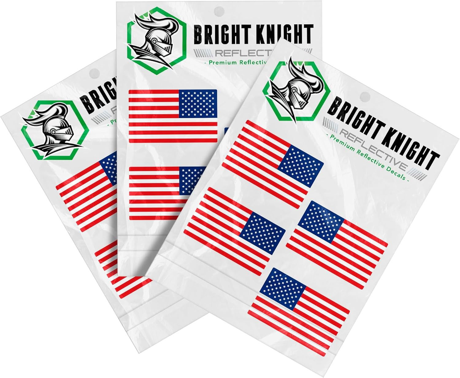 Reflective Flag Sticker, 2" X 1" Red/White/Blue American Flag Sticker Mirrored 2