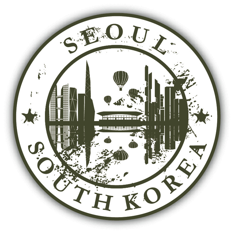 Seoul South Korea Grunge Rubber Travel Stamp Car Bumper Sticker Decal