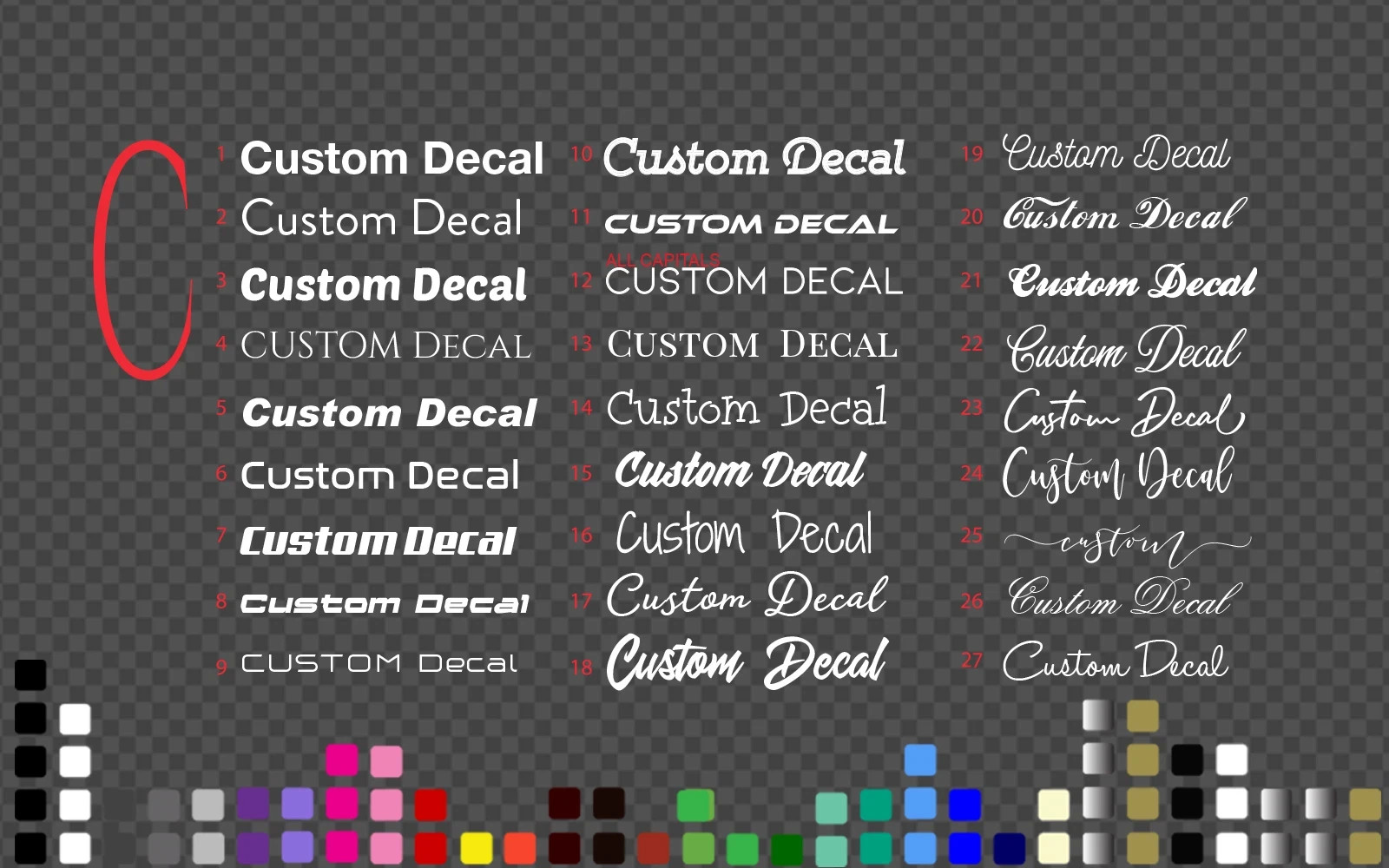 Removable Custom Personalized Sticker Decal Name Text Wording Lettering 10~200cm