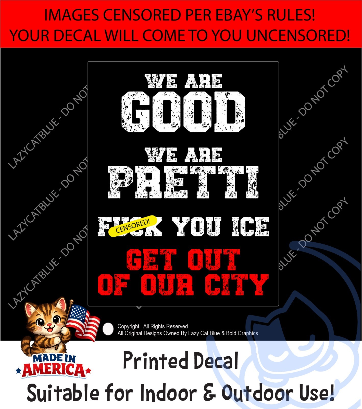 F*** ICE We Are Good Pretti Decal Sticker Support Protest Anti MAGA Trump CIty