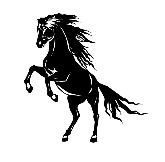 Horse Stallion Galloping #4, 4-21" Outdoor Die Cut Vinyl Decal Sticker