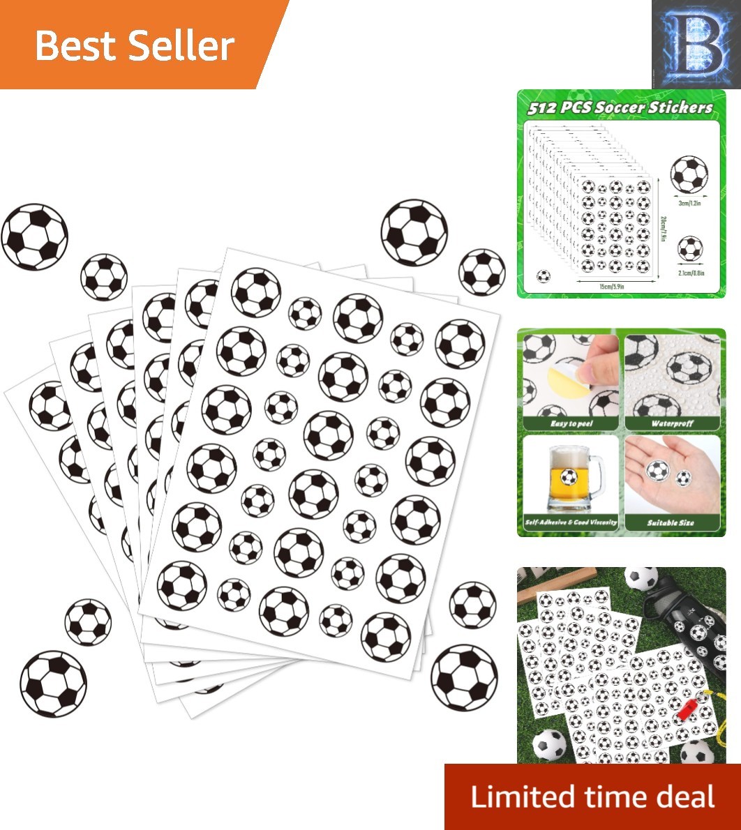 Water-Repellent 512 Pcs Soccer Stickers – Perfect for Scrapbooks and Gifts