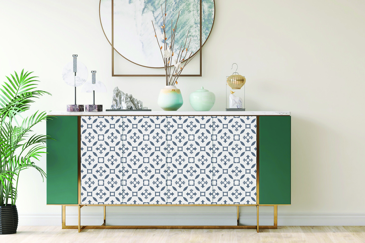Wall Door Furniture Adhesive Sticker Decal Middle Eastern pattern 100×50