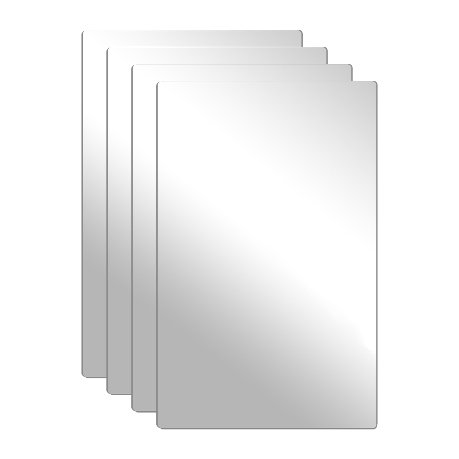 4Pcs Acrylic Mirror Sheet, 7.1×4.7" Rectangle Self Adhesive Mirror