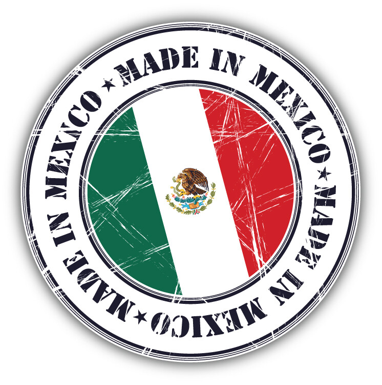 Made In Mexico Grunge Flag Stamp Car Bumper Sticker Decal