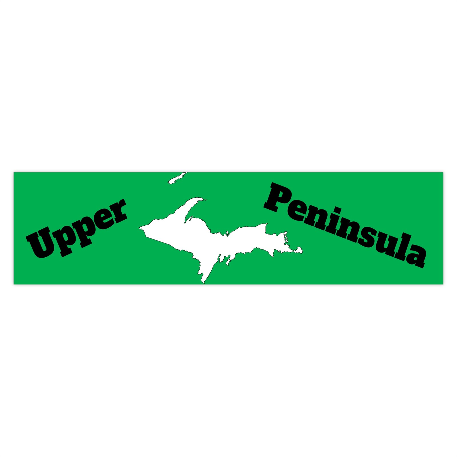 Bumper Stickers : Upper Peninsula white on green